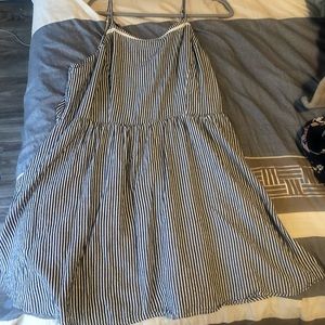 Navy and white stripped spaghetti straps dress